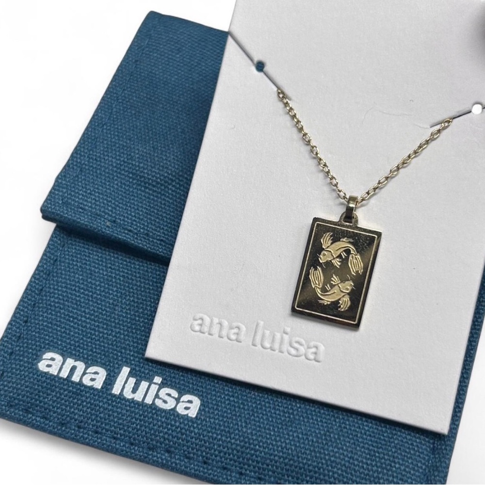 Ana Luisa Gold Zodiac Pendant Pisces Necklace